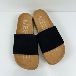 Message Mullen Classic Black Cork Slide Sandals Women’s US Sz 11.5-12 Casual NEW